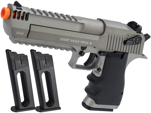 Magnum Research Licensed Semi/Full Auto Metal Desert Eagle L6 CO2 Gas Blowback Airsoft Pistol by KWC (Color: Grey / Reload Package)