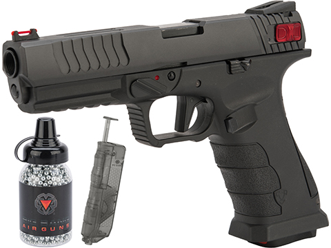 APS Shark Full Automatic Select-Fire CO2 Gas Blowback .177 / 4.5mm Air Pistol (Color: Black / Starter Package)