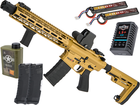 EMG Falkor AR-15 Blitz SBR 2.0 eSilverEdge Training Weapon M4 Airsoft AEG Rifle (Color: Gold / Tactical Package)