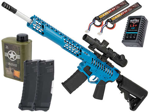 EMG F-1 Firearms BDR-15 3G AR15 2.0 eSilverEdge Full Metal Airsoft AEG Training Rifle (Model: Blue / 400 FPS / Tactical Package)
