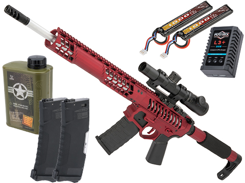 EMG F-1 Firearms BDR-15 3G AR15 2.0 eSilverEdge Full Metal Airsoft AEG Training Rifle (Model: Red / Tron 350 FPS / Tactical Package)