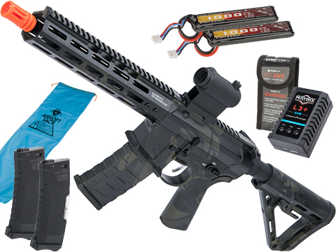 EMG NOVESKE Gen 4 w/ eSilverEdge SDU2.0 Gearbox Airsoft AEG Training Rifle (Model: Shorty / Multicam Black / Go Airsoft Package)