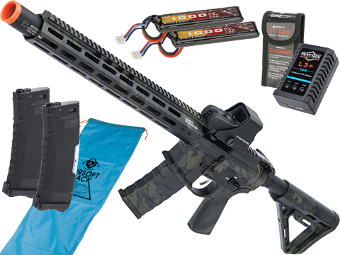 EMG NOVESKE Gen 4 w/ eSilverEdge SDU2.0 Gearbox Airsoft AEG Training Rifle (Model: Infidel / Multicam Black / Go Airsoft Package)