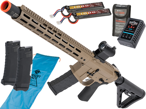 EMG Noveske Licensed Gen 4 Airsoft AEG Training Rifle w/ eSilverEdge SDU2.0 Gearbox (Model: Infidel / Flat Dark Earth / Go Airsoft Package)