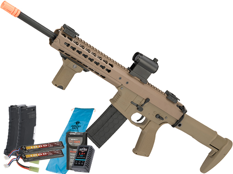 Matrix Warlord Modular Airsoft AEG (Model: A / Rifle Length / Dark Earth / Go Airsoft Package)