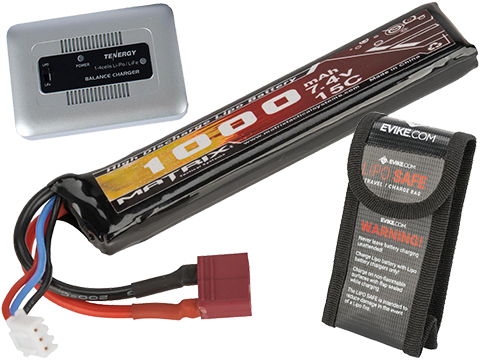 Matrix High Performance 7.4V Stick Type Airsoft LiPo Battery (Configuration: 1000mAh / 20C / Deans & Short Wire / BMS Smart Charger Starter Package)
