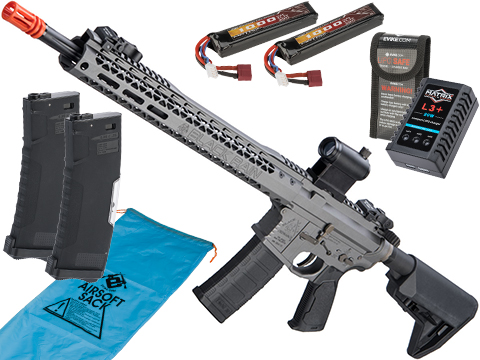 EMG Black Rain Ordnance BRO SPEC15 Licensed AR-15 Airsoft AEG Rifle w/ M-LOK Handguard (Color: Grey / Rifle / Go Airsoft Package)