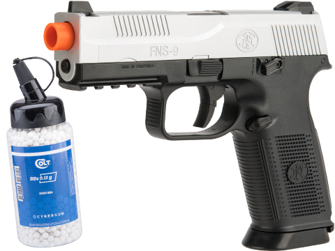 Cybergun FN FNS-9 Airsoft Spring Pistol (Color: Two-Tone / Add 2000 BBs)