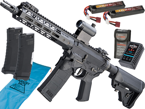 EMG Helios / Sharps Bros Overthrow Licensed Polymer Receiver M4 Airsoft AEG Rifle (Model: 10 SBR / Go Airsoft Package)