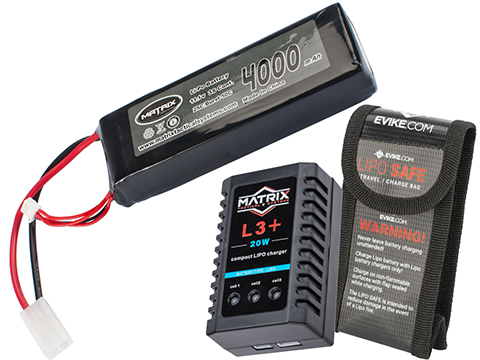 Evike Airsoft - Matrix High Performance 7.4V Stick Type Airsoft LiPo  Battery (Model: 1000mAh / 20C / Small Tam. & Long Wire)