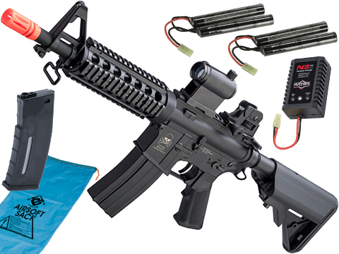 Matrix Full Size M4 BAMF Airsoft AEG w/ Metal Gearbox (Model: M4 CQB RIS / Black / 300 FPS / Go Airsoft Package)