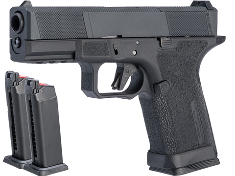 EMG SAI BLU Compact w/ EMG Tier One Utility RMR-Cut Slide GBB Airsoft Pistol (Color: Blackout / Reload Package)