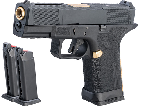 EMG SAI BLU Compact w/ EMG Tier One Utility RMR-Cut Slide GBB Airsoft Pistol (Color: Gold / Reload Package)