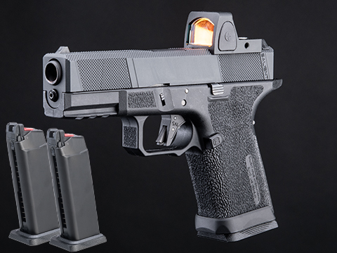 EMG SAI BLU Compact w/ EMG Tier One Utility RMR-Cut Slide GBB Airsoft Pistol (Color: Blackout / Competition Package)