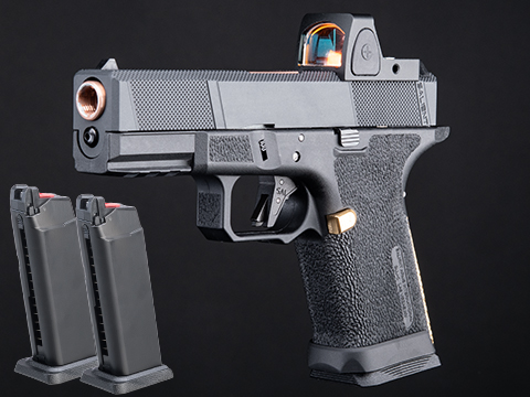 EMG SAI BLU Compact w/ EMG Tier One Utility RMR-Cut Slide GBB Airsoft Pistol (Color: Rose Gold / Competition Package)