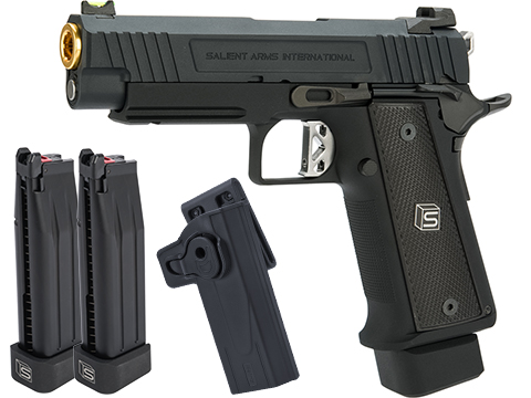 EMG / Salient Arms International 2011 4.3 DS Full Auto Select Fire GBB Pistol (Color: Black / CO2 / Carry Package)