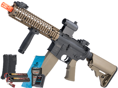 EMG Helios Daniel Defense Licensed MK18 Airsoft AEG Rifle by Specna Arms (Model: CORE Series / Black & Bronze / Go Airsoft Package)