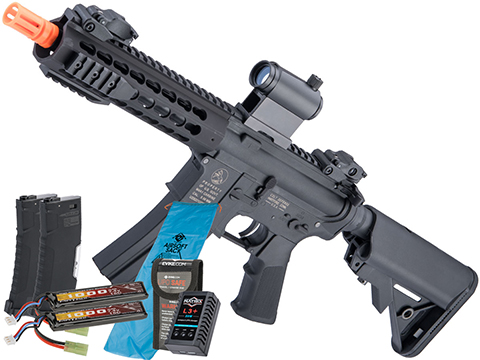Cybergun Licensed Colt Sportsline M4 AEG Rifle w/ G3 Micro-Switch Gearbox (Model: Keymod 8 / Black / Go Airsoft Package)