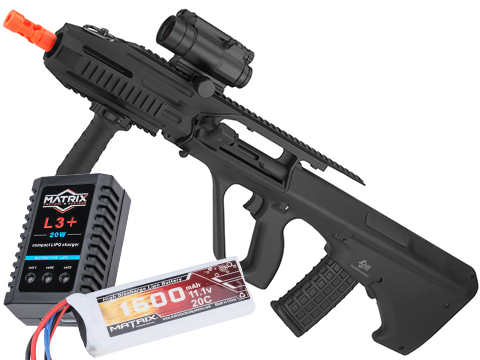 JG Custom Series AUG RAS Full Size Airsoft AEG Rifle (Package: Add 11.1v 1600mAh LiPo Battery + Smart Charger)