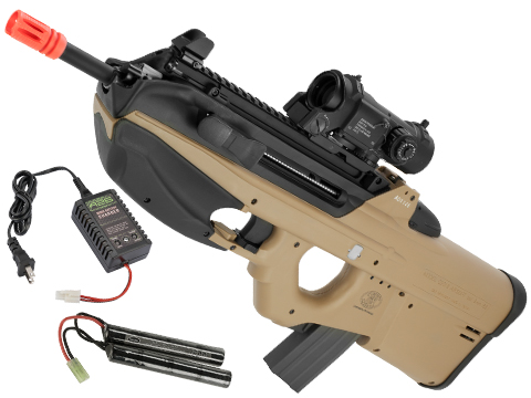 G&G FN Herstal Licensed FN2000 Airsoft AEG Rifle (Package: Tan / Tactical / Add 9.6 Butterfly Battery + Smart Charger)