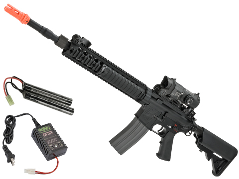 G&G Full Metal GC12 SPR / DMR Airsoft AEG Rifle - Black (Package: Add 9.6 Butterfly Battery + Smart Charger)