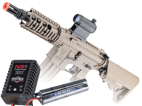 G&G Top Tech GR16 CRW Airsoft AEG Rifle (Package: Tan / Add 9.6 Butterfly Battery + Smart Charger)