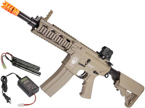 G&G GR16 CQW RUSH Airsoft Blowback AEG Rifle (Package: Tan / Add 9.6 Butterfly Battery + Smart Charger)