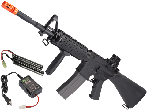 G&G Top Tech Full Metal TR16 R4 Blowback Airsoft AEG Rifle - (Package: Add 9.6 Butterfly Battery + Smart Charger)
