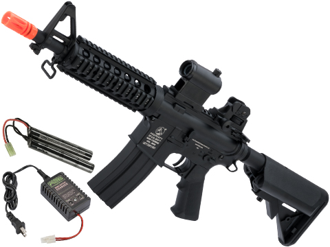 Colt Licensed M4 CQB-R Carbine Airsoft AEG Rifle by Cybergun / CYMA (Package: Add 9.6v NiMH Battery + Charger)