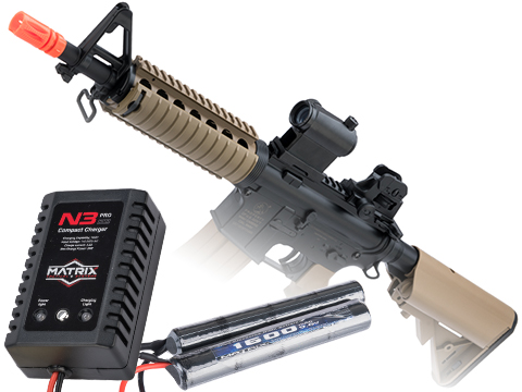 Colt Licensed M4 CQB-R SOPMOD Airsoft AEG w/ LiPo Ready Metal Gearbox (Color: Tan / Add Battery Bundle)