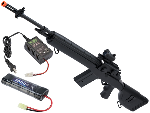 CYMA Sport M14 DMR Airsoft AEG Rifle (Color: Black / 9.6v Battery + Charger)