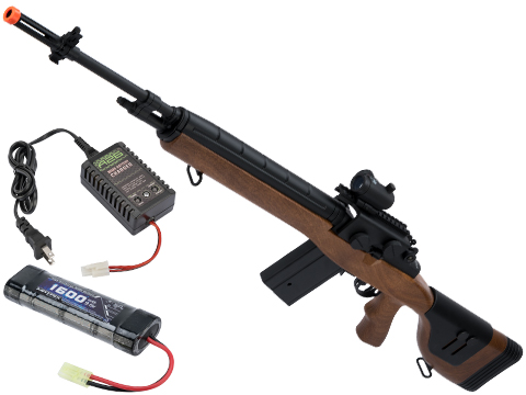 CYMA Sport M14 DMR Airsoft AEG Rifle (Color: Imitation Wood / 9.6v Battery + Charger)