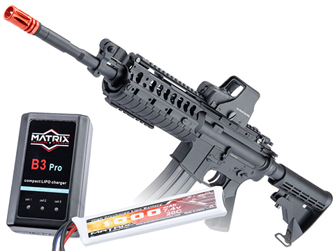 Golden Eagle M4 Tactical-System V.II Full Size Airsoft AEG Rifle (Color: Black - 7.4v LiPo Battery Package)