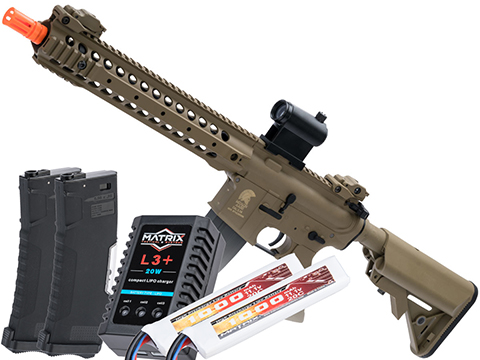 Matrix / S&T Sportsline M4 RIS Airsoft AEG Rifle w/ G3 Micro-Switch Gearbox (Model: Dark Earth URX 3.1 12 / Go Airsoft Package)