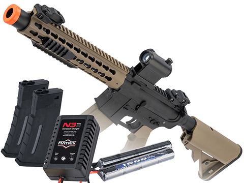 Specna Arms / Rock River Arms Licensed CORE Series M4 AEG (Model: M4 SBR Keymod / 2-Tone Black & Tan / Go Airsoft Package)