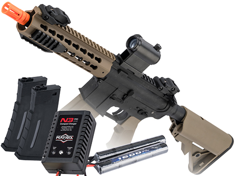 Specna Arms / Rock River Arms Licensed CORE Series M4 AEG (Model: M4 CQB Keymod / 2-Tone Black & Tan / Go Airsoft Package)