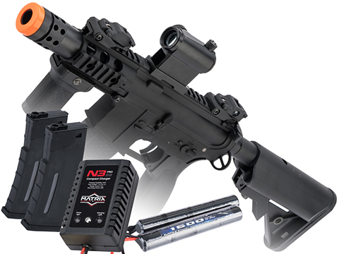 Specna Arms / Rock River Arms Licensed EDGE Series M4 AEG (Model: M4 PDW / Black / Go Airsoft Package)
