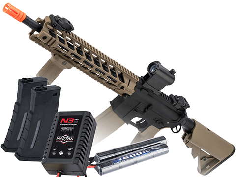 Specna Arms / Rock River Arms Licensed EDGE Series M4 AEG (Model: M4 Carbine M-LOK / 2-Tone Black & Tan / Go Airsoft Package)