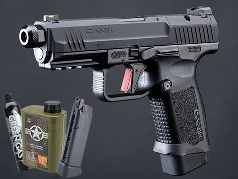 Canik x Salient Arms TP9 Elite Combat Airsoft Training Pistol Licensed by Cybergun / EMG (Color: Black / Essentials Pack)