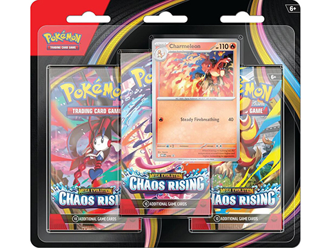 Pokemon TCG: Mega Evolution Chaos Rising 3 Pack Blister Cards