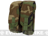 Black Owl Gear / Phantom MOLLE AK M4 G36C Dual-Double Magazine Pouch (Color: Woodland Camo)