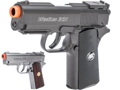 WG High Power 1911 Compact Airsoft CO2 Powered Gas Pistol (Color: Black / Black Grip)