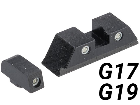 Pro-Arms Steel Sight Set w/ Tritium for GLOCK Series Airsoft Training Pistols (Model: GLOCK 17 Gen.3 / GLOCK 17 Gen.4)