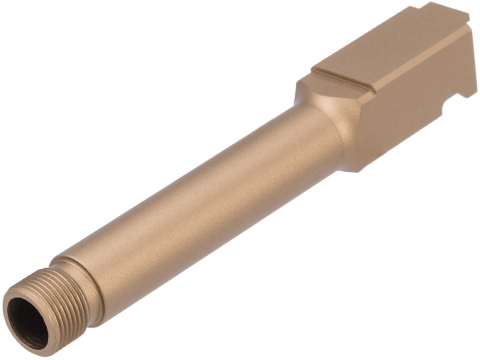 Pro-Arms CNC Aluminum Threaded Outer Barrel for Elite Force GLOCK 19X GBB Pistols (Color: Titanium Nitride)