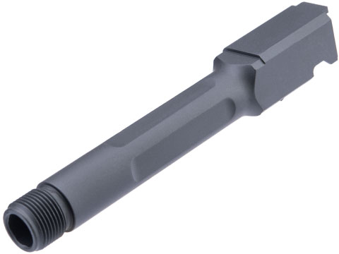 Pro-Arms CNC Aluminum Threaded Outer Barrel for Elite Force GLOCK 19X GBB Pistols (Color: Black / Box Fluted)