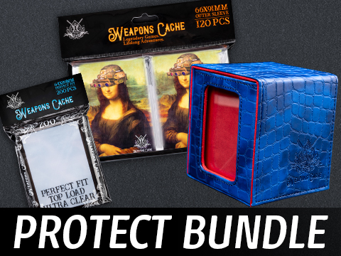 Weapons Cache Protect Bundle with WC Art Series Outer and Perfect Fit Inner Card Sleeves and a WC Commander Bunker Deck Box 