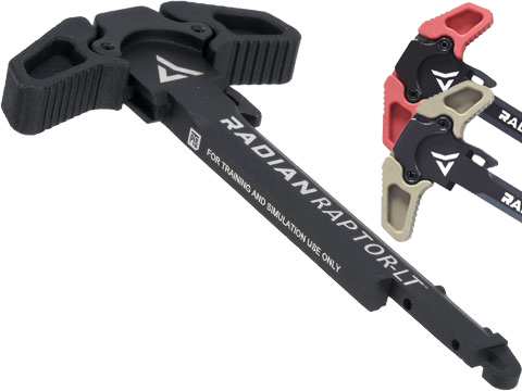 PTS RADIAN Licensed RAPTOR LT Ambidextrous Charging Handle for Airsoft AEG Rifles (Color: Red)