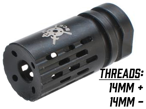PTS Battle Comp 2.0 SCV Black Oxide Airsoft Flash Hider (Thread: 14mm Negative)
