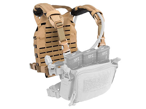 Qore Performance IcePlate EXO® CRH Chest Rig Hydration Harness (Color: Coyote Brown)