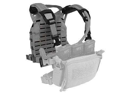 Qore Performance IcePlate EXO® CRH Chest Rig Hydration Harness (Color: Wolf Grey)